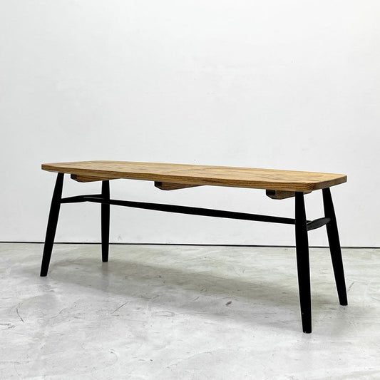 モモナチュラル MOMO Natural ベンチ SB BENCH オーク無垢材 ミディアムオイル塗装 2人掛け W110cm 板座 座繰り ●