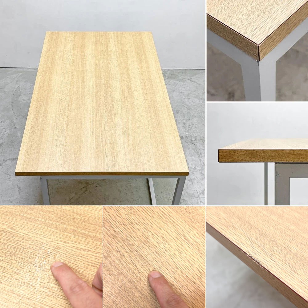 ビスレー BISLEY デスクプラン DESK PLAN Lフット ワーキングテーブル デスク オーク メラミン天板 スチール脚 W120cm イギリス ●