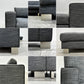 ボーコンセプト BoConcept I.D.V. カウチ ソファ セット ワンアーム 2P + シェーズロング リネン風ネイビー系ミックス色生地 背座カバーリング仕様 W265cm デンマーク 北欧家具 〓