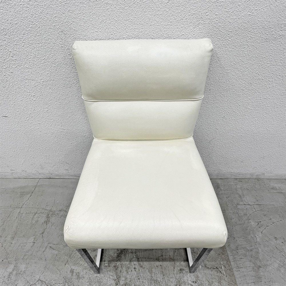 フェンディ・カーサ FENDI CASA エー・ビー・デュアメル AB Duhamel ダイニングチェア 本牛革 オフホワイト 参考価格 約45万～65万の品 D 〓