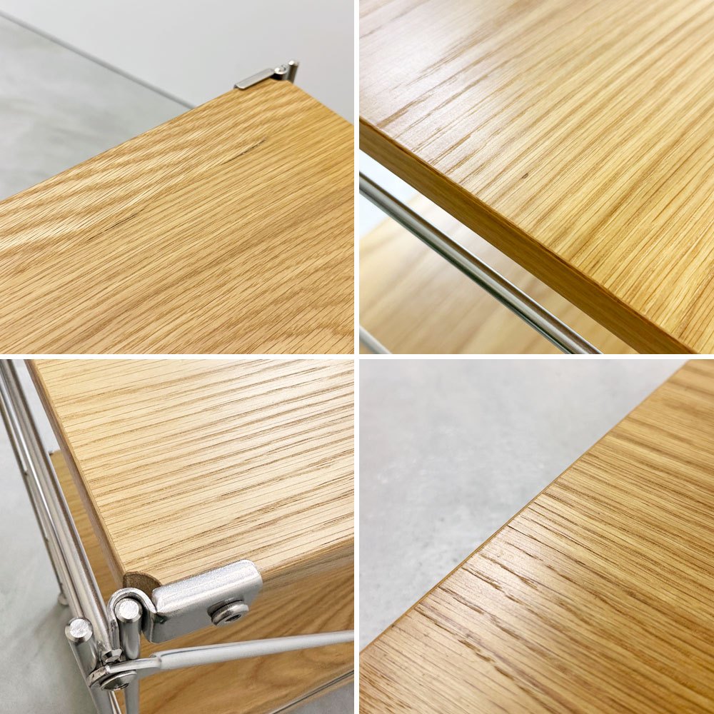 無印良品 MUJI ステンレスユニットシェルフ オーク材 ワイド 小 W86 H83cm ナチュラル シンプルデザイン ●