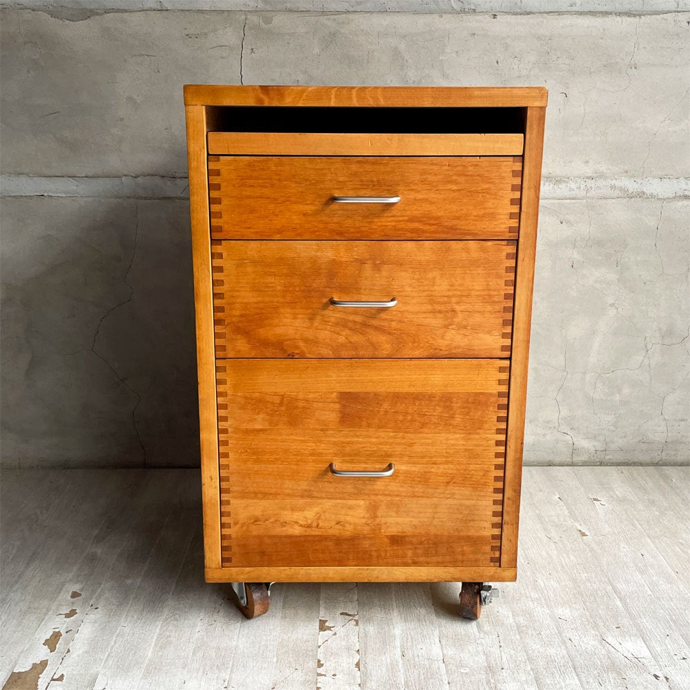 イクスス ikususu FURNITURE デスクワゴン IXDRW-03 アルダー材 オイルフィニッシュ キャスター付き 抽斗3杯  定価￥84,700- ♪