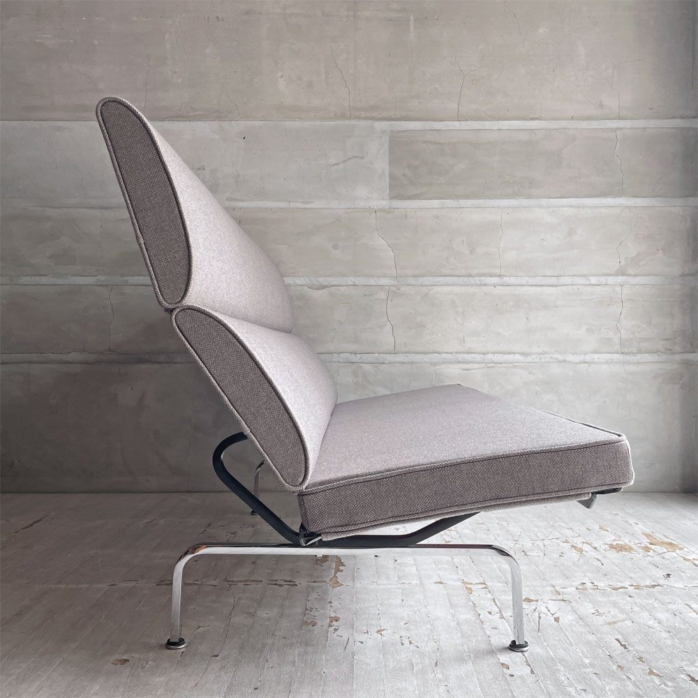 ハーマンミラー Herman Miller イームズソファ コンパクト  Eames Sofa Compact 3P 3人掛け C&R. イームズ ミッドセンチュリー ファブリック・ウレタン 張替済 ♪
