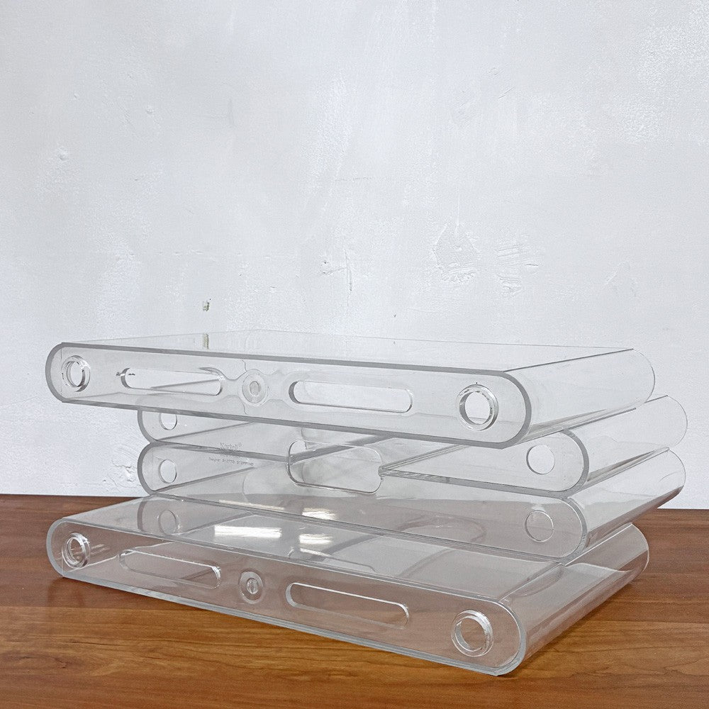 カルテル Kartell ポルタリビステ Portariviste マガジンラック 2段 4ポケット ジオット・ストッピィノ Giotto Stoppino クリア イタリア 廃番 ●