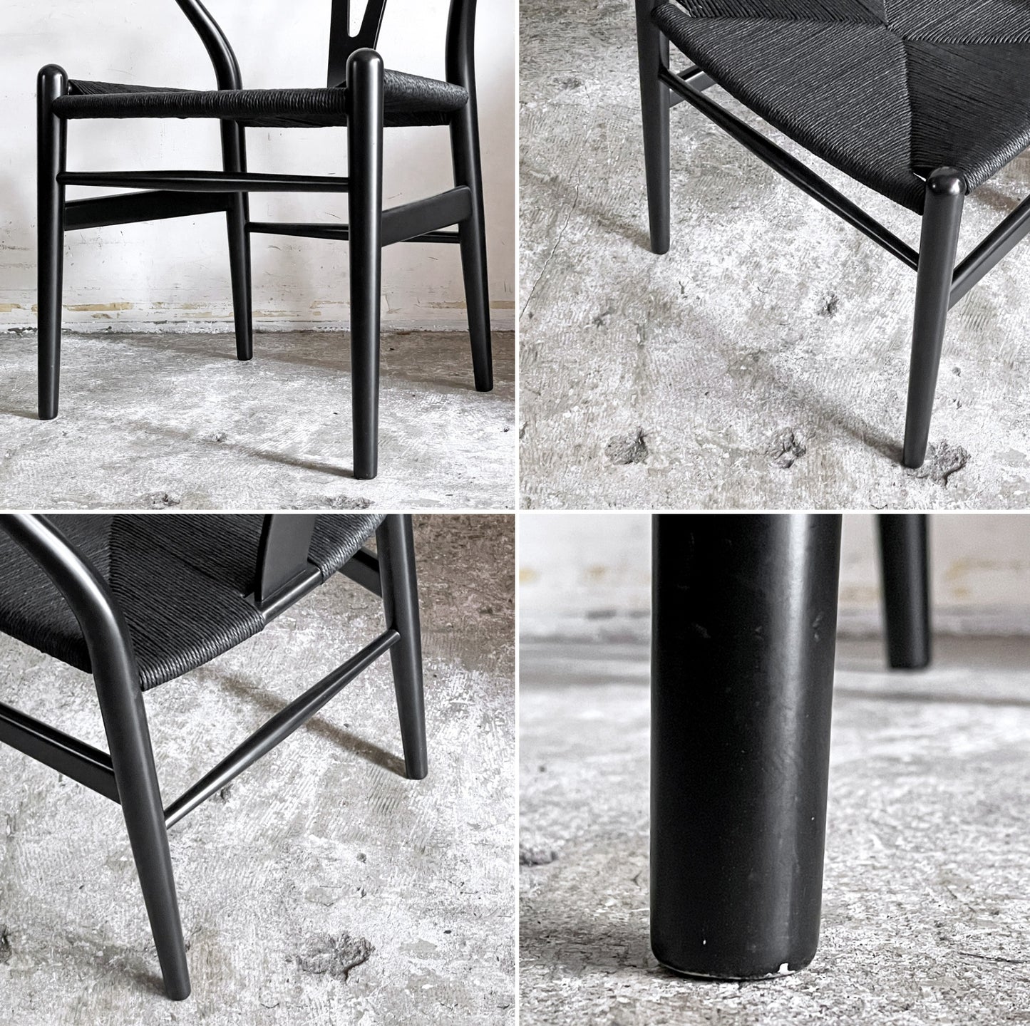 カールハンセン＆サン Carl Hansen & Son CH24 Yチェア ブラックラッカー×ブラックペーパーコード ビーチ材 ハンス・J・ウェグナー デンマーク 北欧家具 A ■