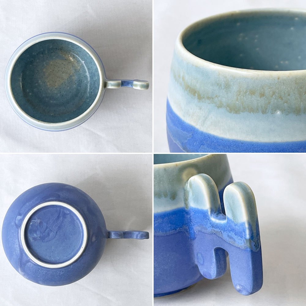 竹村良訓 マグカップ H アルファベット ブルー系 現代作家 ◇