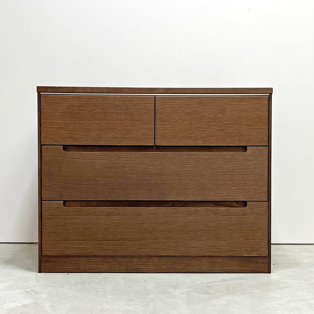 カリモク karimoku ドロアーチェスト 3段4杯 FT3104MK モカブラウン オーク材 桐材 W88cm ●