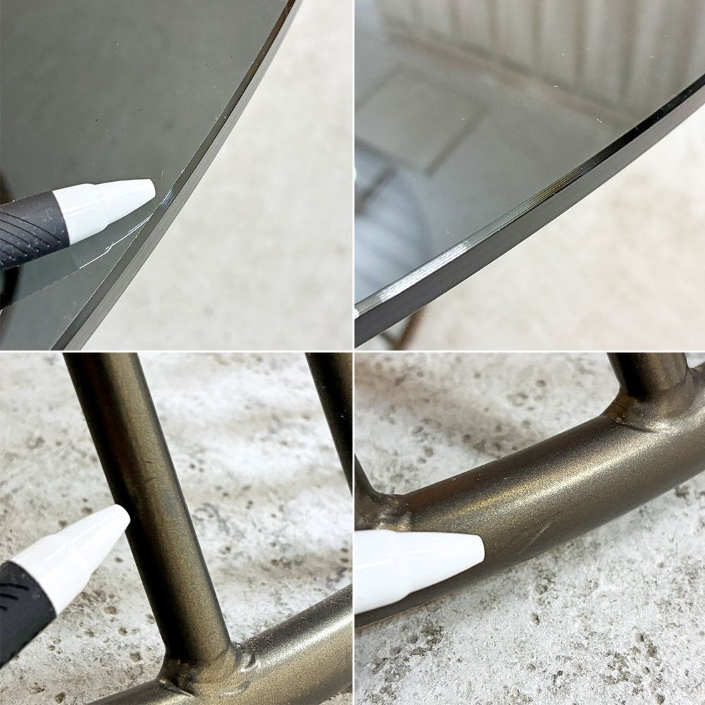 カリガリス calligaris ヴォルテックス ラウンドテーブル VORTEX Round table ダイニングテーブル スモークガラス天板×マットブロンズベース Φ120cm イタリアモダン 定価 ¥237,600- ●