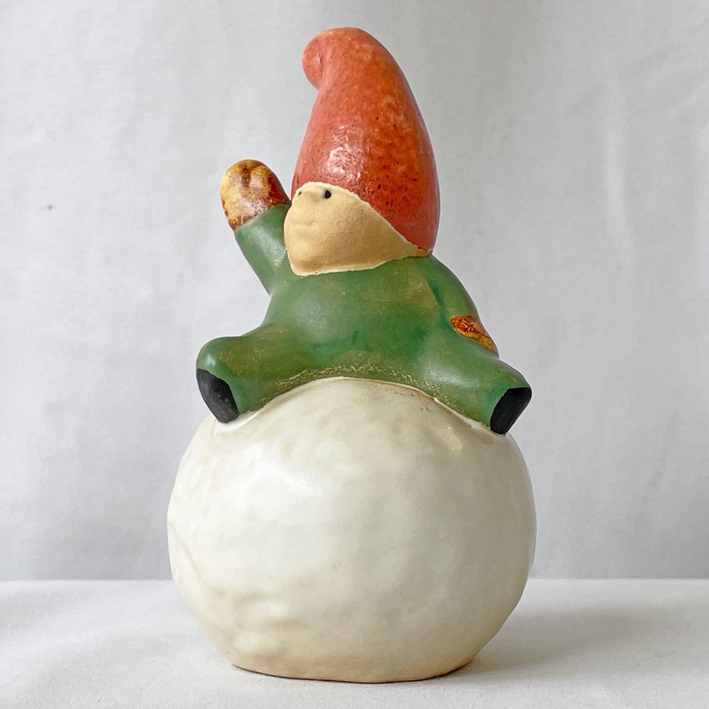 グスタフスベリ GUSTAVSBERG リサラーソン Lisa Larson トムテウィズスノーボール Tomte with Snoeball サンタオブジェ スウェーデン 北欧雑貨 ◇