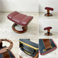 エコーネス EKORNES コンサル Consul ストレスレスチェア stressless リクライニングチェア オットマン付き クラシック レザー Mサイズ 2006年製 A ●