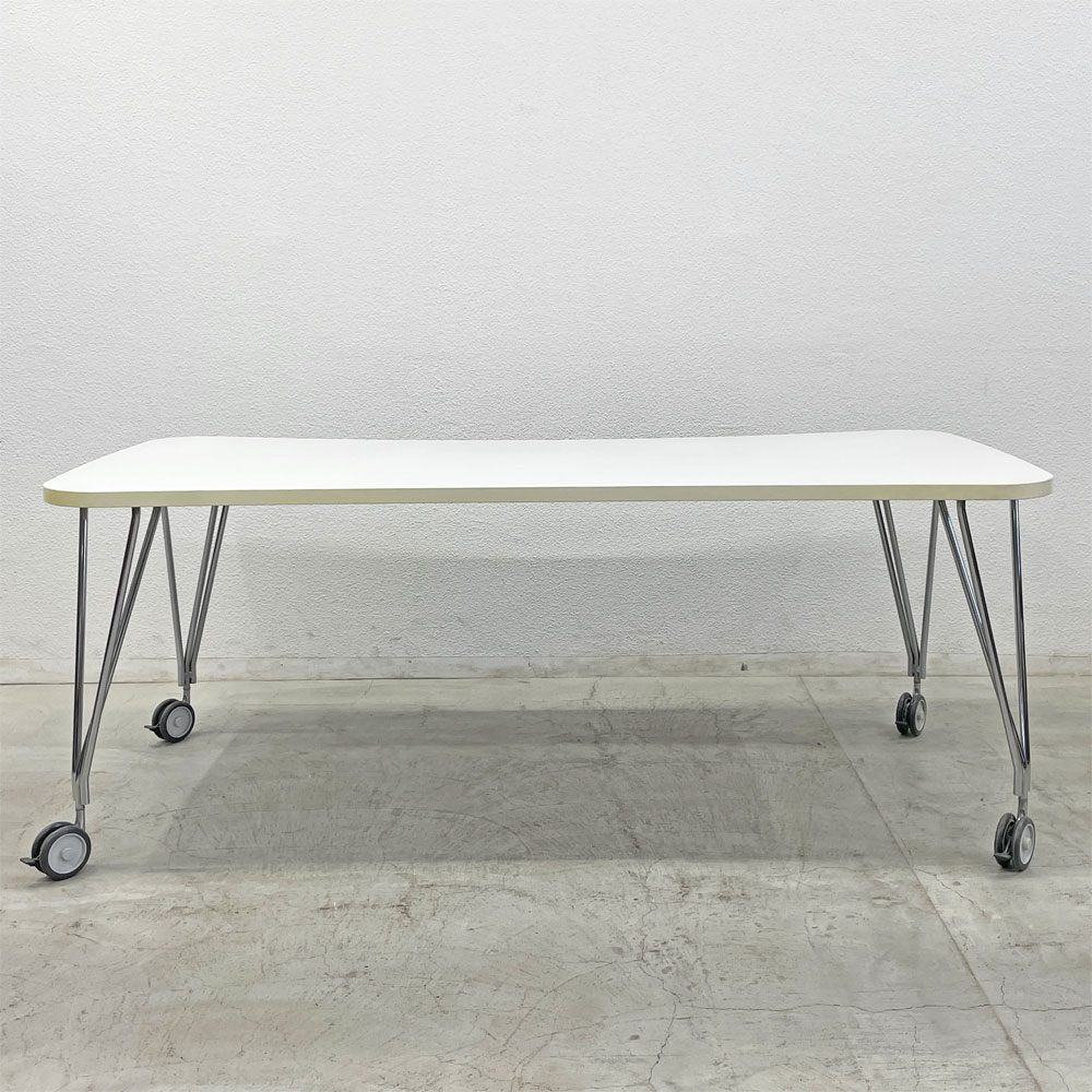 カルテル Kartell マックステーブル MAX TABLE ホワイト ミーティングテーブル キャスター付 フェルーチョ・ラヴィアーニ Ferruccio Laviani イタリア〓