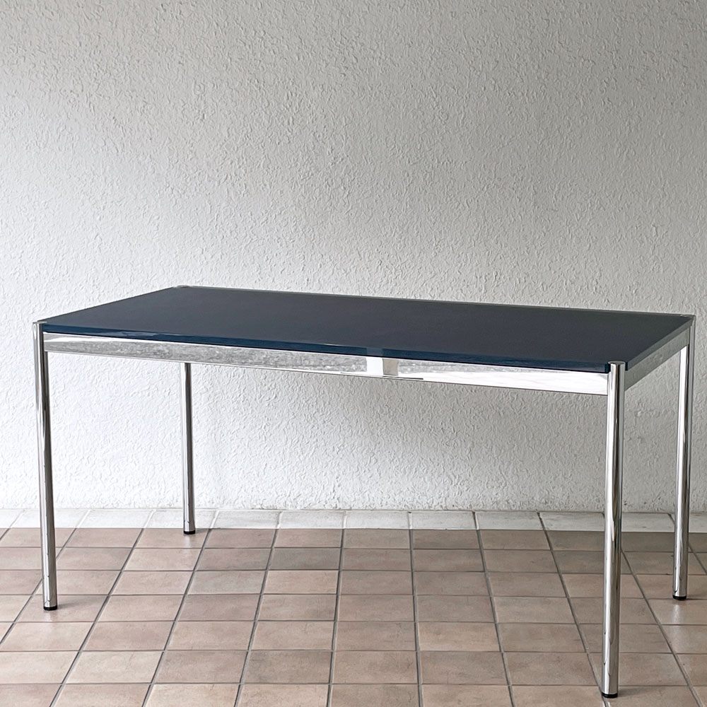 USMハラー USM Haller モジュラーファニチャー Modular Furniture ハラーテーブル ワークテーブル W150 ガラス天板 ブルー系 スイス ◇