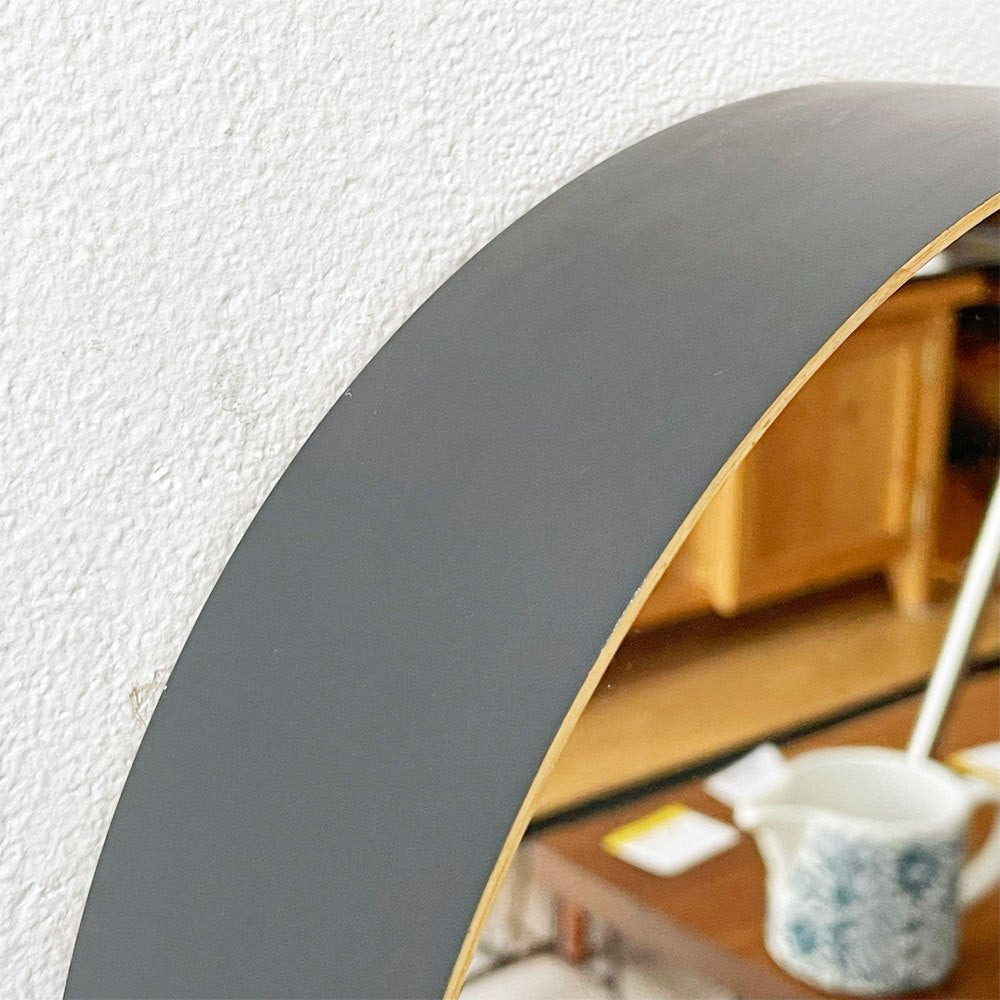 テオリ TEORI ゼロ ZERO 壁掛けミラー S 墨色 ラウンド Φ26cm 竹集成材 鏡 加藤弘之 定価￥19,800- ★
