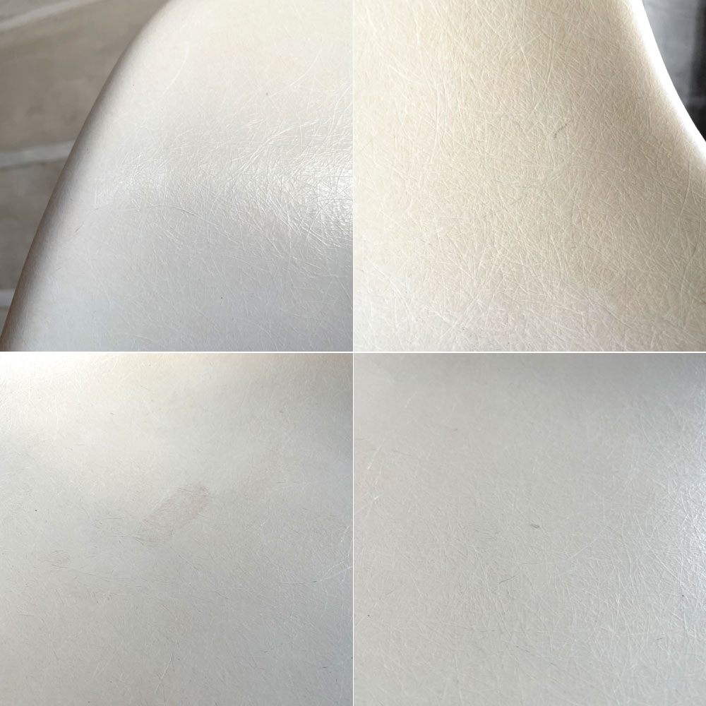 ハーマンミラー Herman Miller サイドシェルチェア セカンド 2nd ビンテージ FRP製 パーチメント ドゥエルレッグベース C&R イームズ ミッドセンチュリー ♪