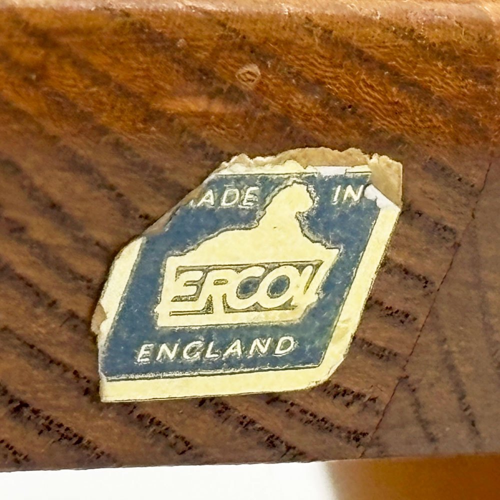 アーコール Ercol ボウバックチェア ファンバックチェア 5本タイプ エルム材 UKビンテージ Vintage 英国 横浜ダニエル製オリジナルクッション付 B ●