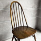 アーコール Ercol クエーカーチェア ダイニングチェア ハイバック オールドコロニアル ブラウン エルム材 × ビーチ材 UKビンテージ 英国家具 ♪