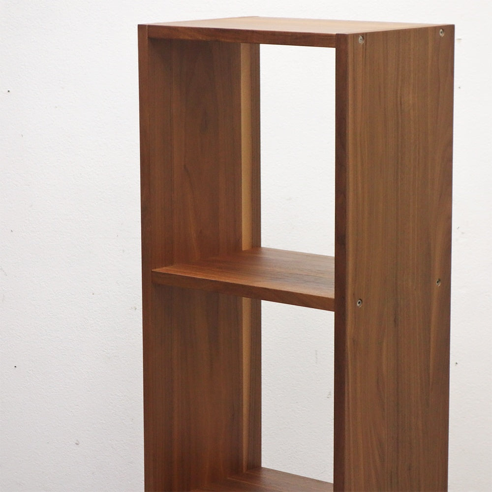 無印良品 MUJI スタッキングシェルフ 1列3段 ウォールナット材 オープンシェルフ 本棚 飾り棚 収納棚 ナチュラルデザイン ●