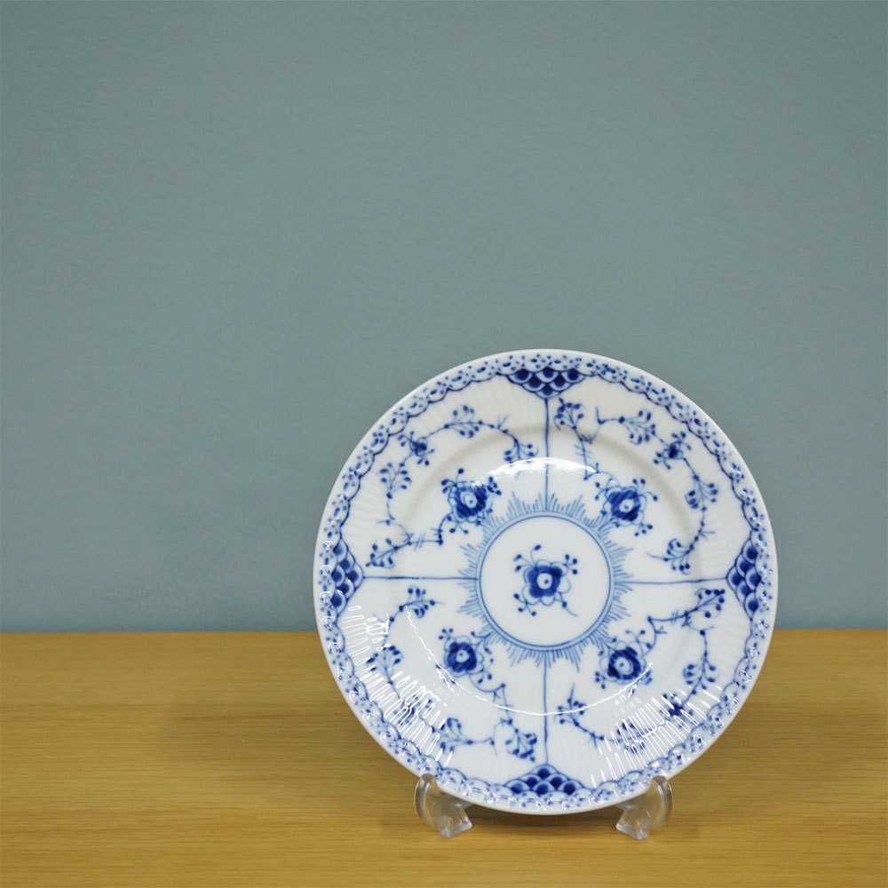 ロイヤルコペンハーゲン ROYAL COPENHAGEN ブルーフルーテッド ハーフレース プレート 15cm 北欧食器 Ａ ◎