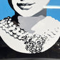 コンラッドリーチ CONRAD LEACH オードリー・ヘップバーン Audrey Hepburn シルクスクリーン アートフレーム ポスター ポップアート 12/30 希少 40×81cm(スクリーンサイズ) 額装品 ブルー ●