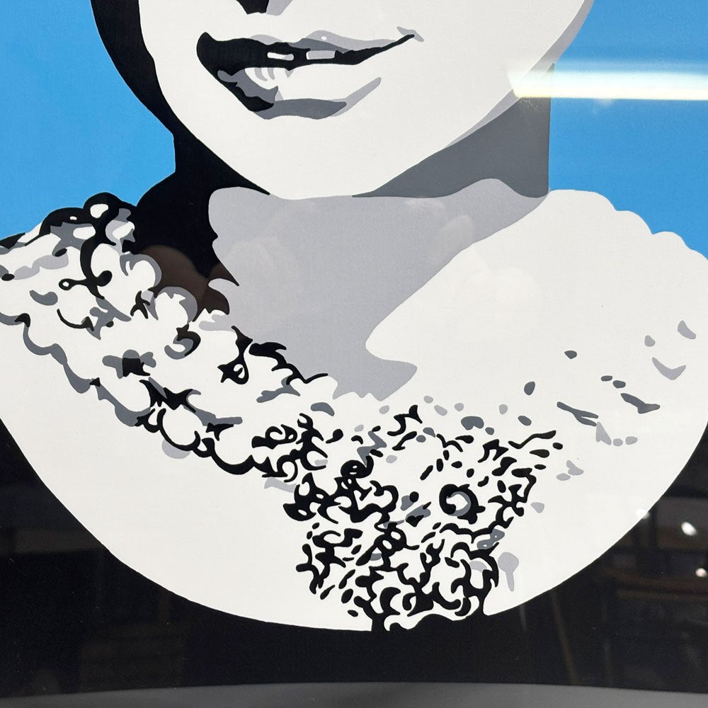 コンラッドリーチ CONRAD LEACH オードリー・ヘップバーン Audrey Hepburn シルクスクリーン アートフレーム ポスター ポップアート 12/30 希少 40×81cm(スクリーンサイズ) 額装品 ブルー ●