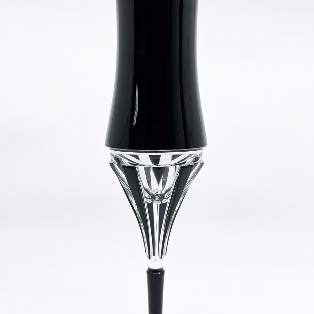 保谷クリスタル HOYA CRYSTAL ブラックベルベット BLACK VELVET シャンパングラス コーンカットステム型 カラーガラス 美品 ●