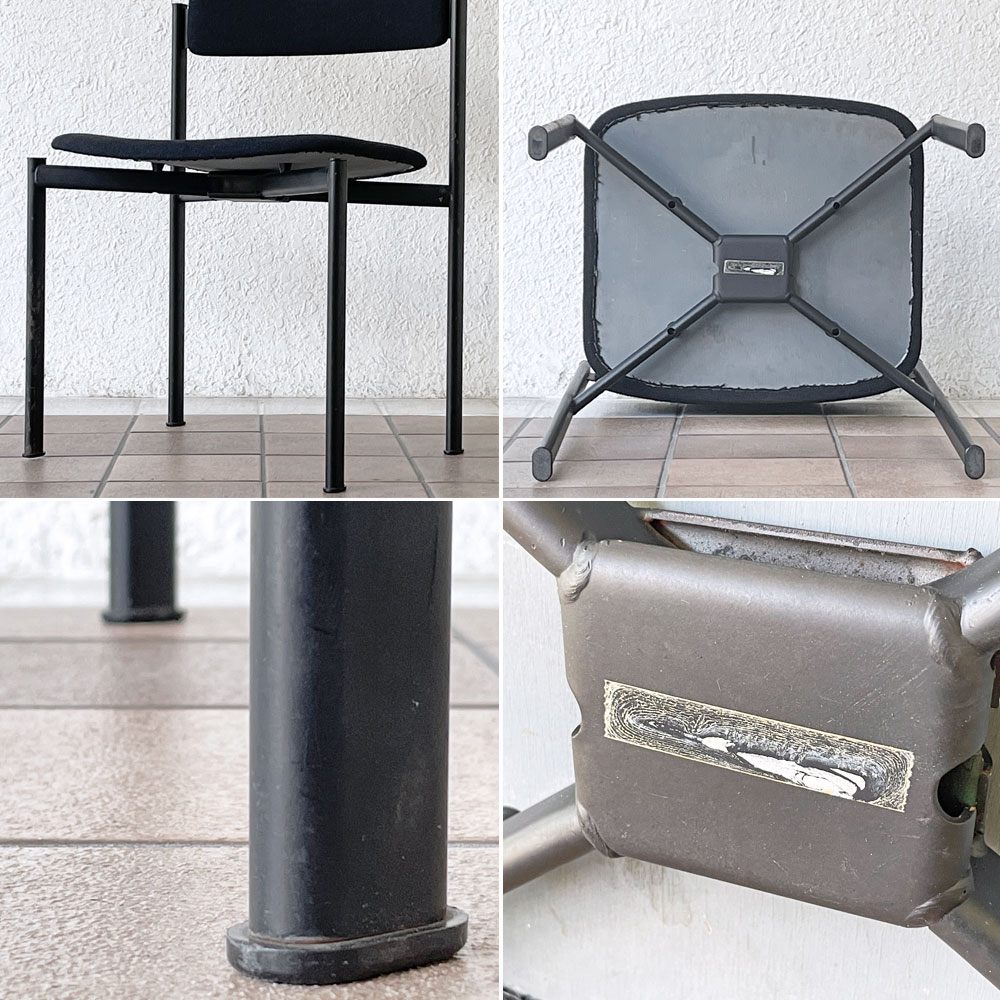 アスコ ASKO キキチェア KIKI CHAIR ダイニングチェア スチール ファブリック ブラック イルマリ・タピオヴァーラ フィンランド 北欧家具 ビンテージ ◇