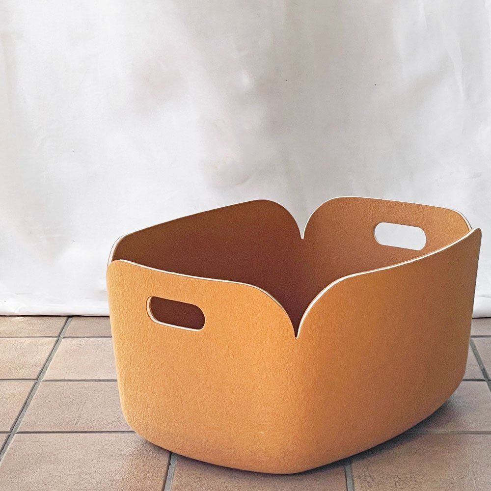 ムート MUUTO レストアバスケット RESTORE BASKET レギュラー バーントオレンジ フェルト地 ミカ トルバネン 専用袋付き デンマーク B ◇