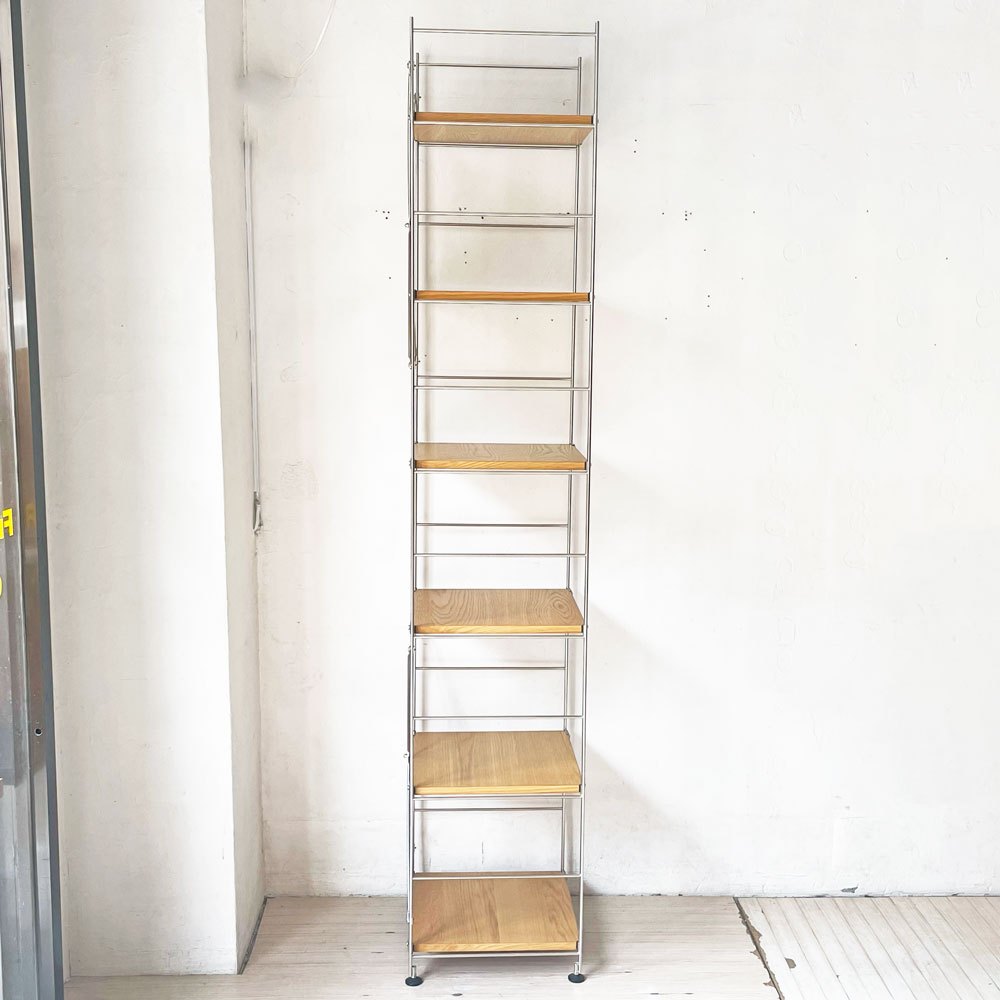 無印良品 MUJI ステンレスユニットシェルフ オーク材 SUS 6段 帆立高212.5cm 特大 隙間収納 合計定価 52990円程 ★