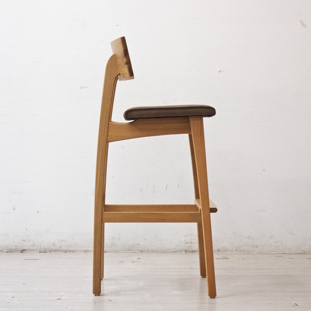 飛騨産業 HIDA 森のことば カウンターチェア ホワイトオーク無垢材 SN281 ハイラルゴ 合成皮革 佐々木敏光デザイン B ●