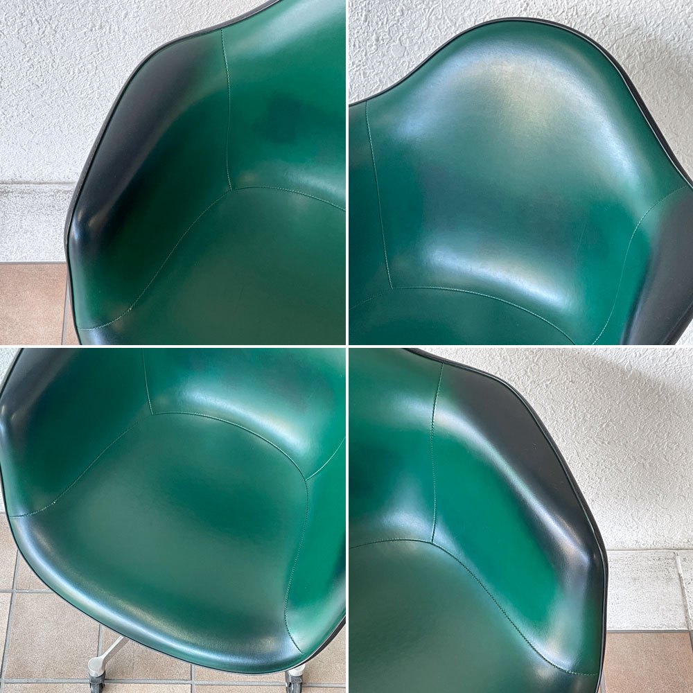 ハーマンミラー Herman Miller アームシェルチェア セカンド 2nd ナウガレザー キャスターベース イームズ ミッドセンチュリー ◇