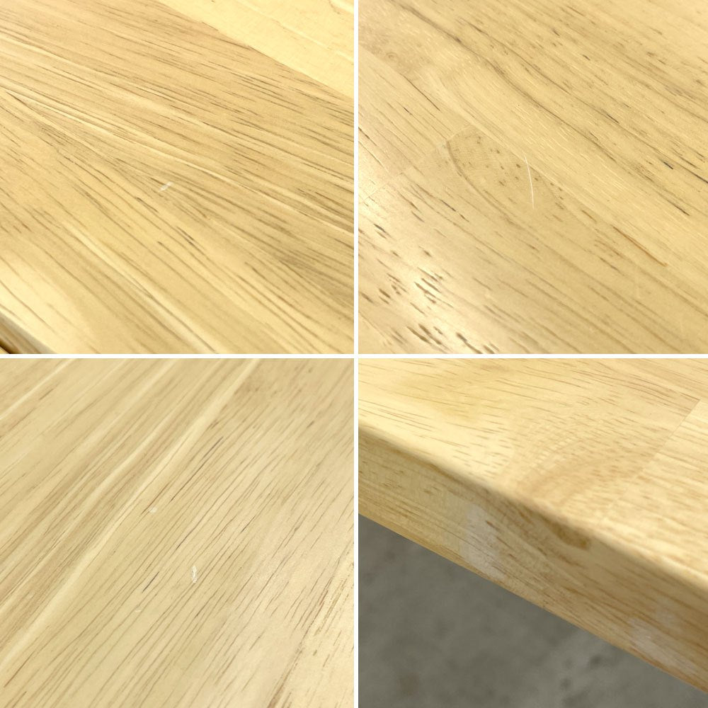 かなでもの KANADEMONO ザ・テーブル THE TABLE デスク ラバーウッド W180 x D120cm シンプルトレイ付き ブラックスチール 〓