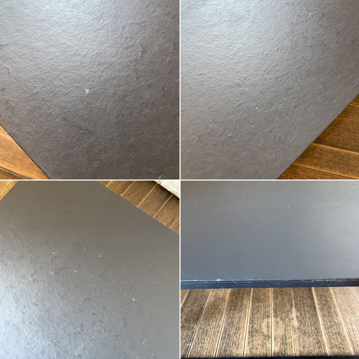 ハタノワタル 和紙×アルミ天板×アイアンフレーム ちゃぶ台 ミニテーブル ローテーブル ブラック W56cm ディスプレイ インダストリアル 店舗什器 現代作家 B ◎