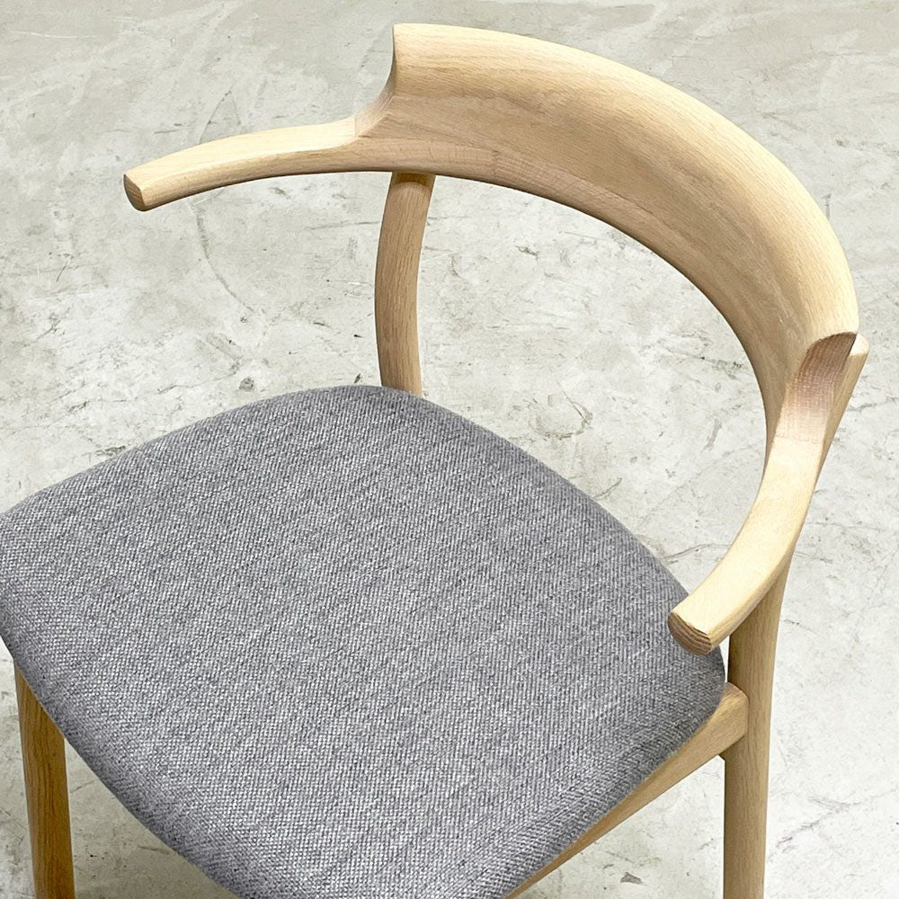 アクタス ACTUS スープ SOUP ダイニングチェア タイプC オーク材 オイル仕上げ ハーフアーム ファブリック グレー 受注生産品 ●