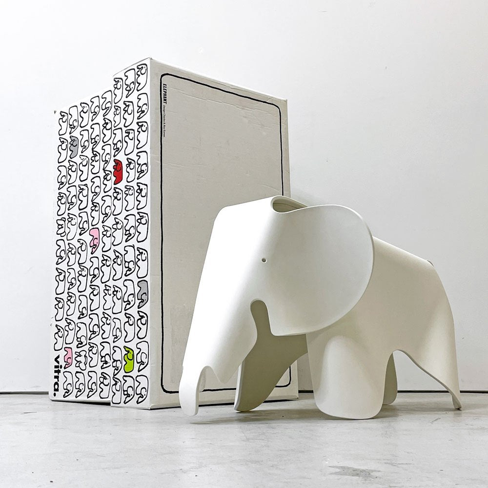 ヴィトラ Vitra イームズ エレファント Eames Elephant オブジェ チェア スツール ホワイト ポリプロピレン 箱付き 店舗什器 ●