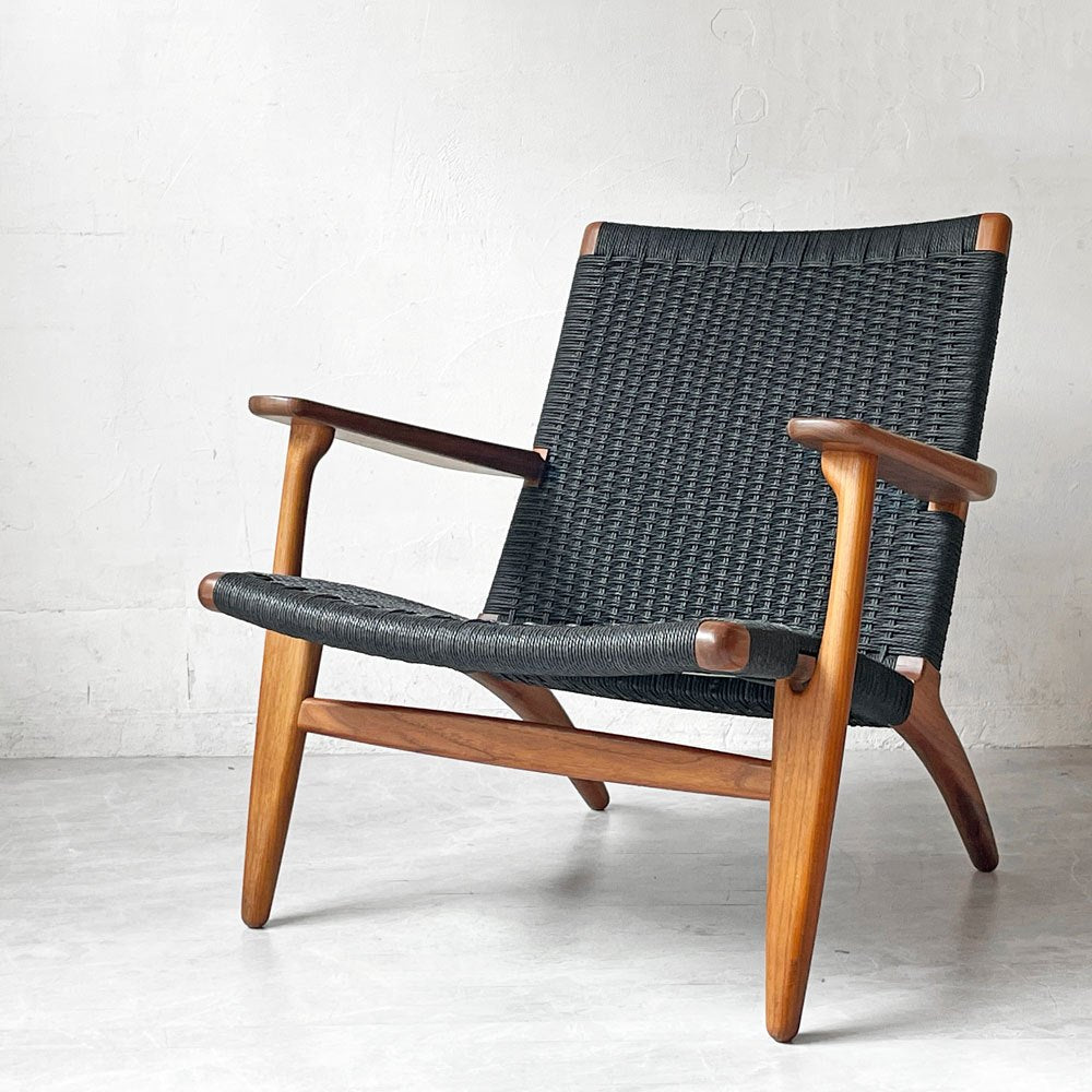 カールハンセン＆サン Carl Hansen & Son CH25 イージーチェア ラウンジチェア ウォールナット材 ブラックペーパーコード ハンス・J・ウェグナー デンマーク 北欧家具 ★
