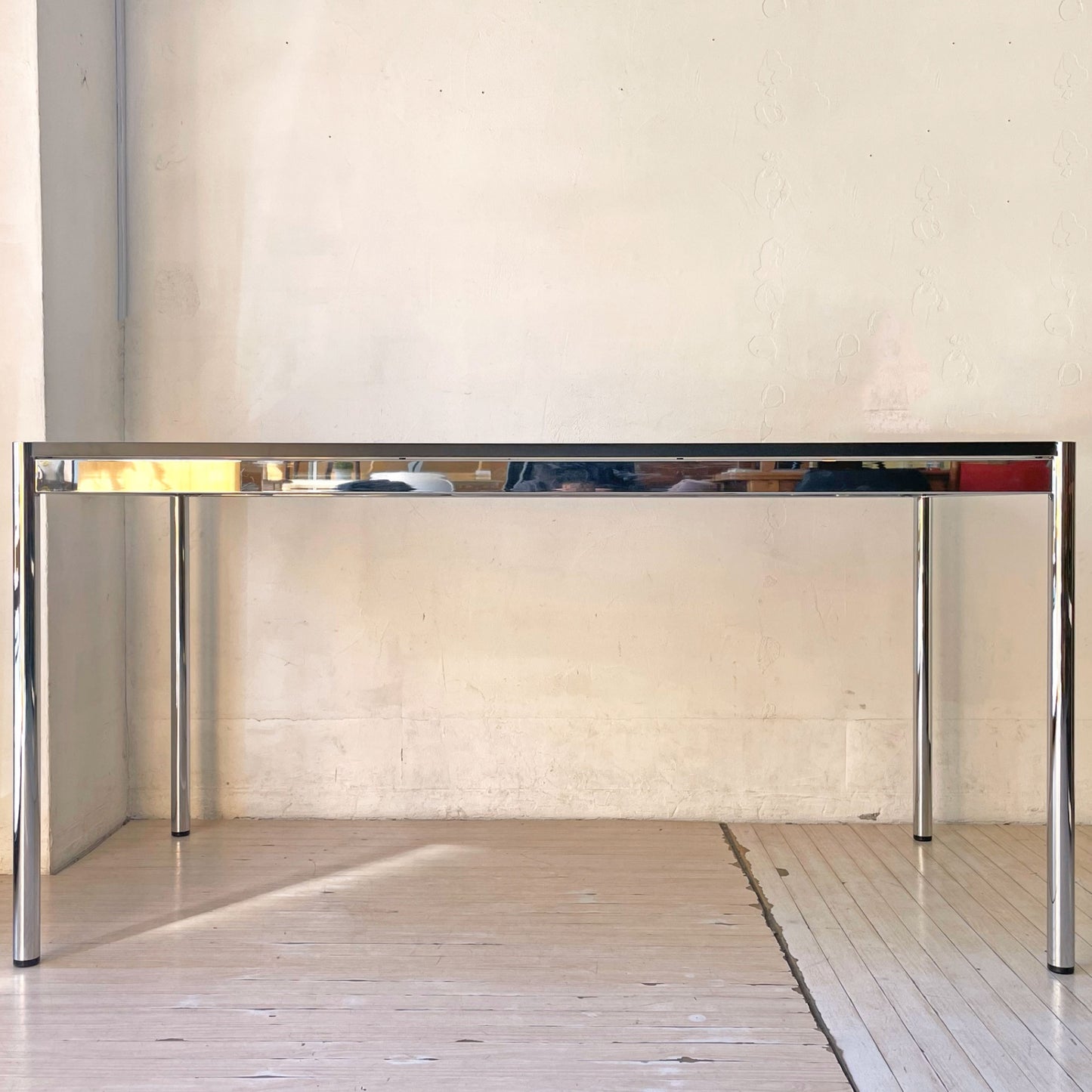 USMハラー USM Haller モジュラーファニチャー ハラーテーブル ワーキングデスク W150cm アジャスター パールグレーラミネート(ホワイト) 高さ調整機能付 スイス ★