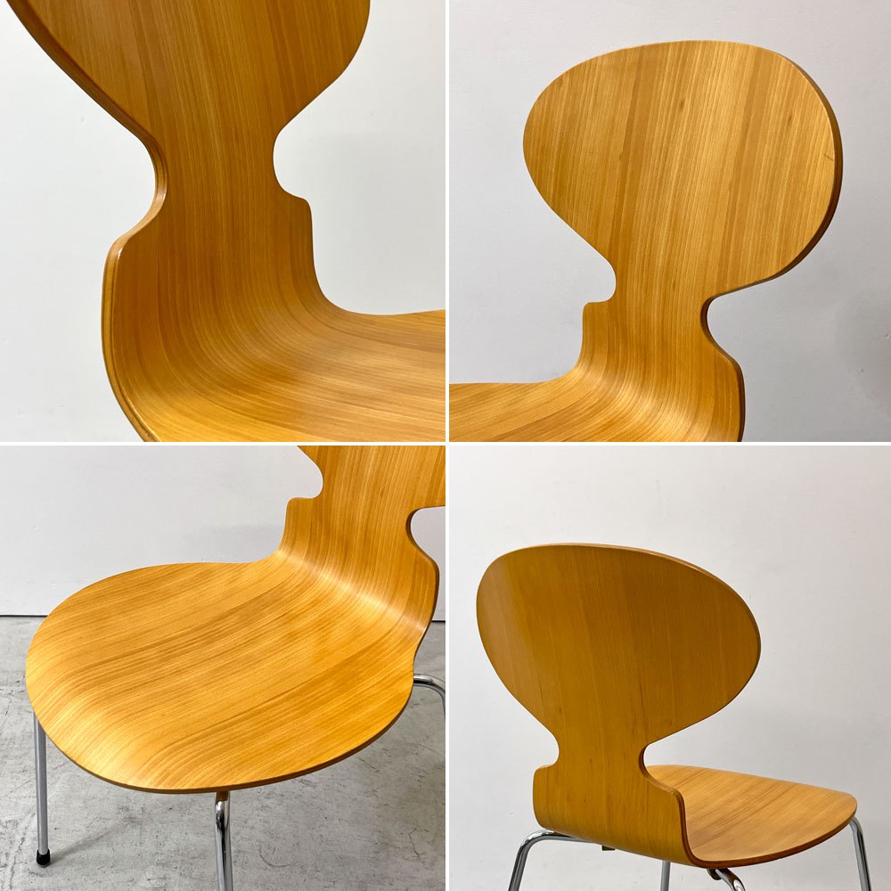 フリッツハンセン Fritz Hansen 3101 アリンコチェア アントチェア 4本脚 ナチュラルビーチ ラッカー仕上げ フェルトグライズ アルネ・ヤコブセン C ●