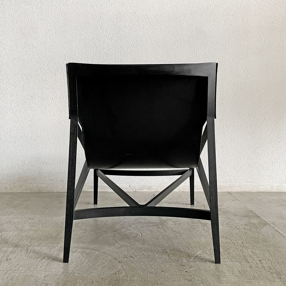 カッシーナ Cassina グランドツアー Grand Tour ピロッタ 470 PILOTTA ラウンジチェア レザーシート ブラック ロドルフォ・ドルドーニ 参考価格33万円 廃番 B 〓