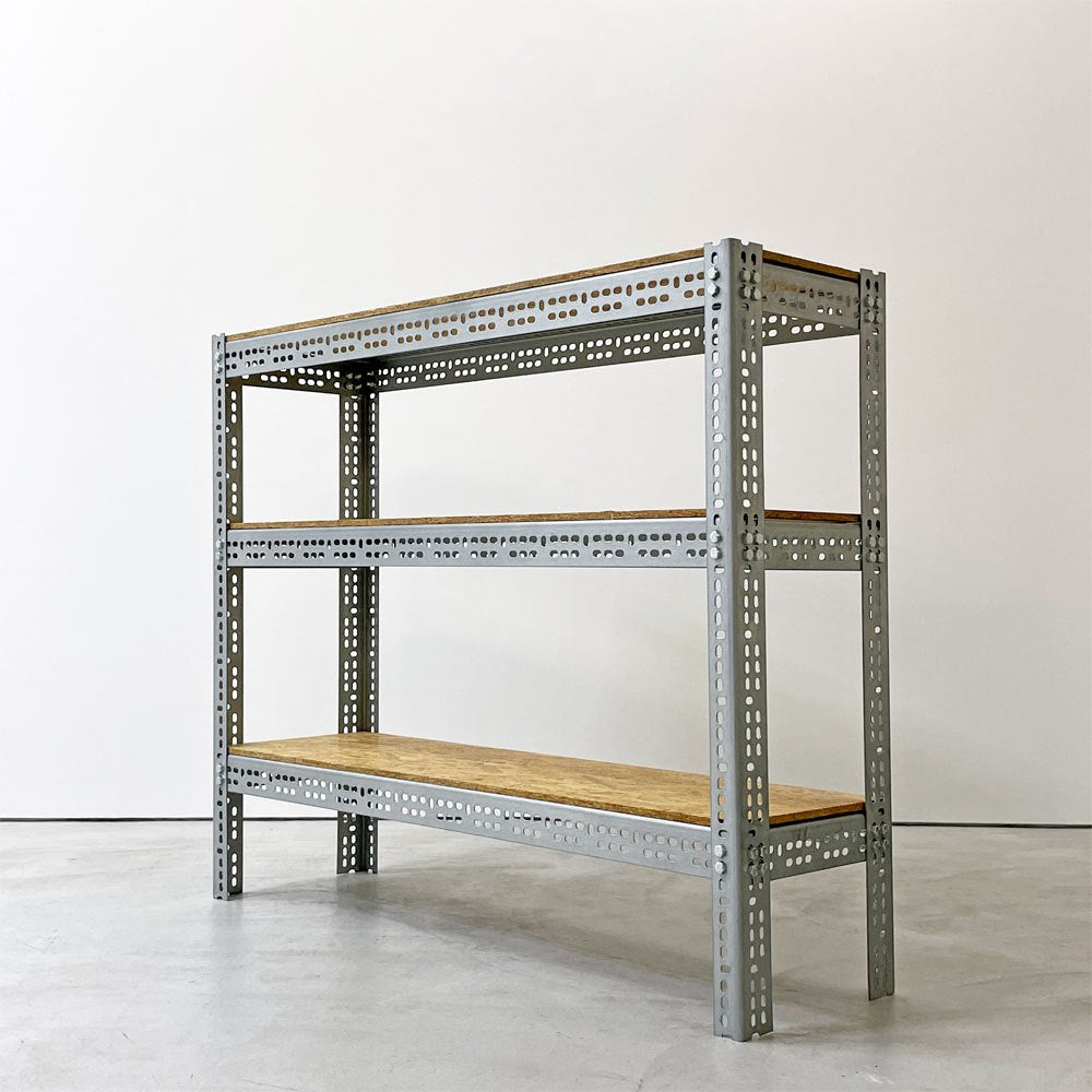 リオン LYON アングルシェルフ SLOTTED ANGLE SHELF 3段 オープンシェルフ OSB材 スチール オーダーサイズ P.F.S.取扱 ●