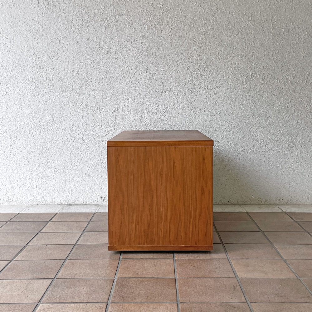 無印良品 MUJI スタッキングキャビネット AVボード テレビボード ウォールナット材 オープン 2段 アジャスター付き W82.5cm シンプルデザイン ◇