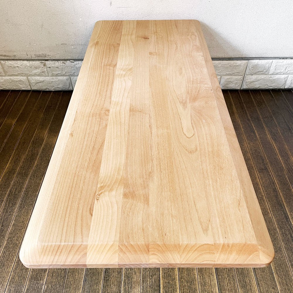 モモナチュラル MOMO Natural ヴィボ VIBO LOW TABLE EDGE TOP ローテーブル W102cm アルダー材 × スチール脚 BS LEG 40 オーダー仕様 ◎