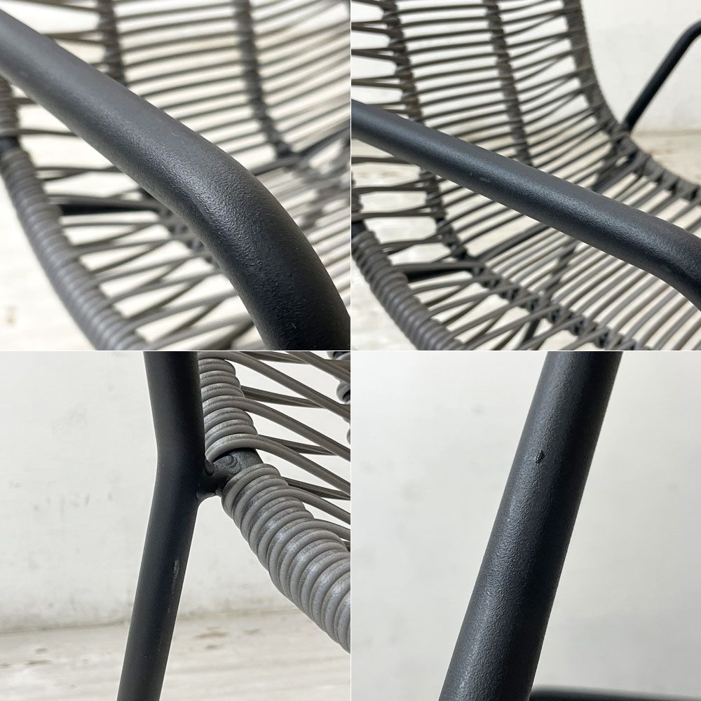 ボーコンセプト Bo Concept エルバ ELBA チェア ガーデンチェア アームチェア ポリエチレンシート スチールフレーム デンマーク 北欧家具 美品 B ●