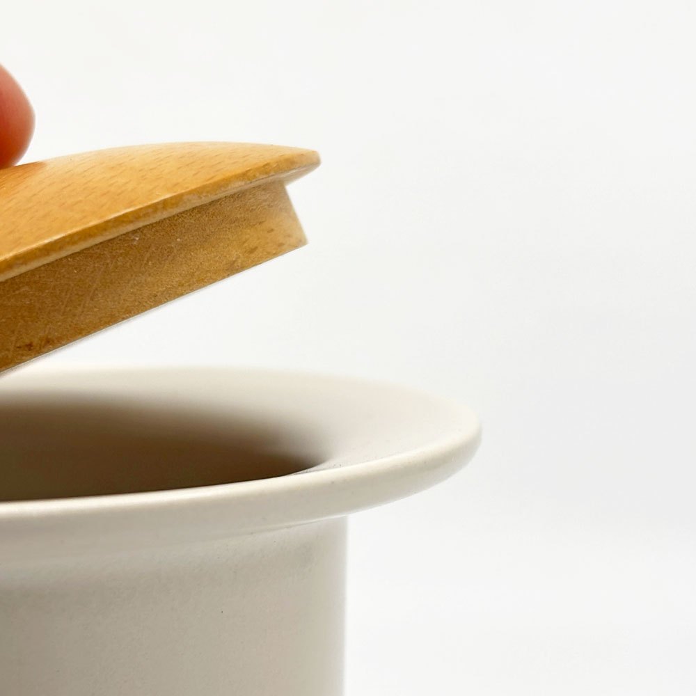 ホガナスケラミック Hoganas Keramik キャニスター 蓋付き シュガーポット エヴァ・ハナ Eva Hanner ビンテージ 廃番 ●