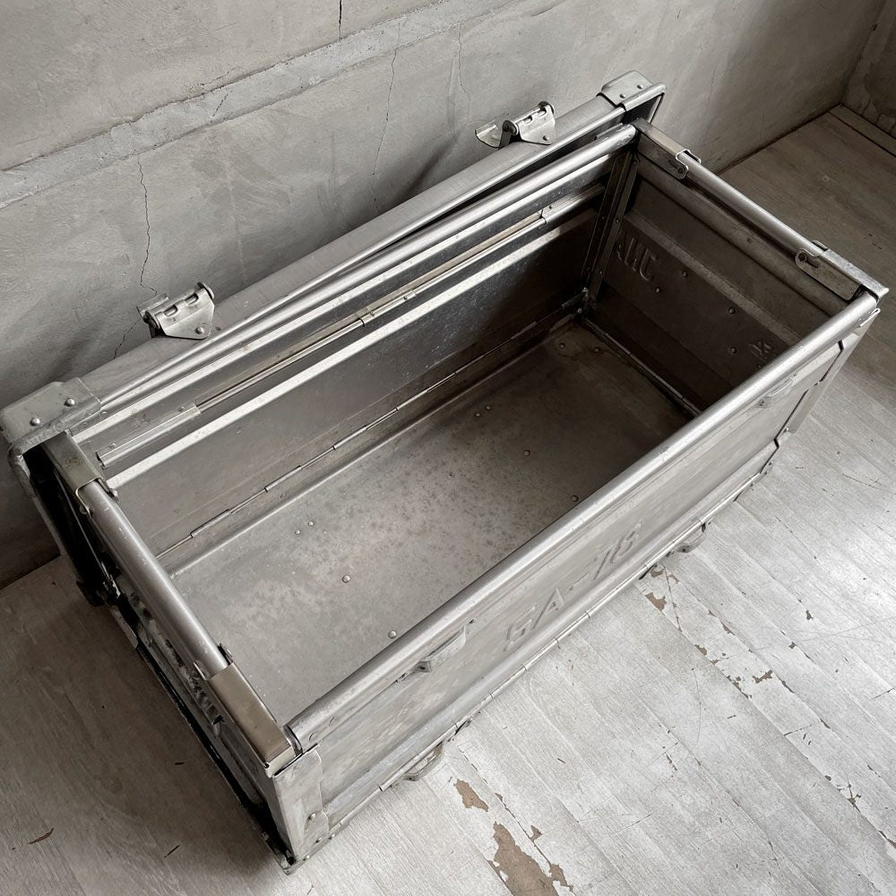 アルファ ALFA社製 ビンテージ フォールディングコンテナ ユーゴスラビア軍 折畳み アルミコンテナ ツールボックス トランスポートコンテナ ミリタリー 1979年製 ♪