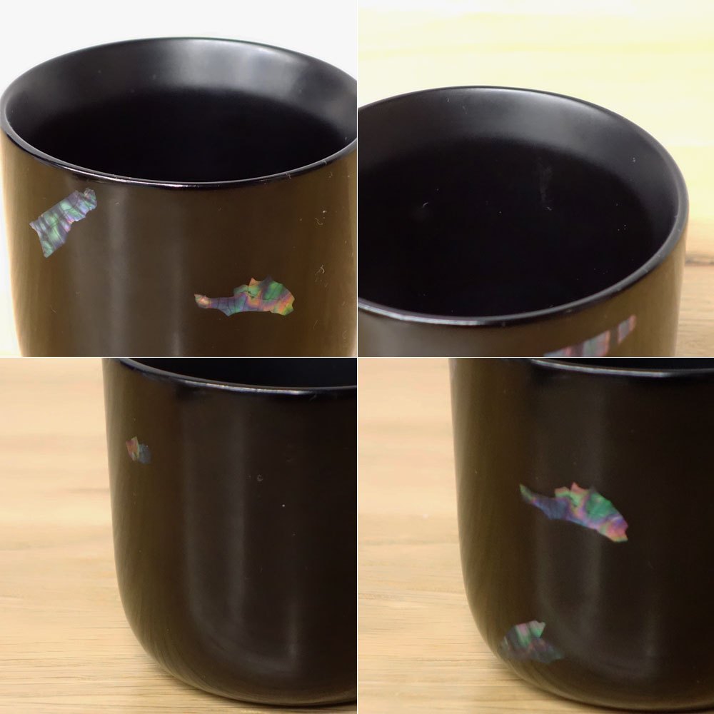 ミナペルホネン mina perhonen × 角萬漆器 × D&DEPARTMEN OKINAWA 螺鈿 フリーカップ 皆川明 B ◎
