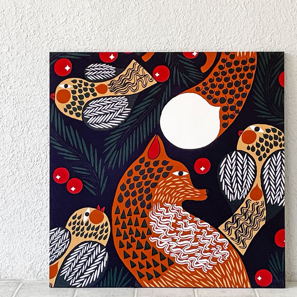 マリメッコ Marimekko ケトゥンマルヤ KETUNMARJA ファブリックパネル 80×80cm MAIJA METSOLA 北欧雑貨 フィンランド◇