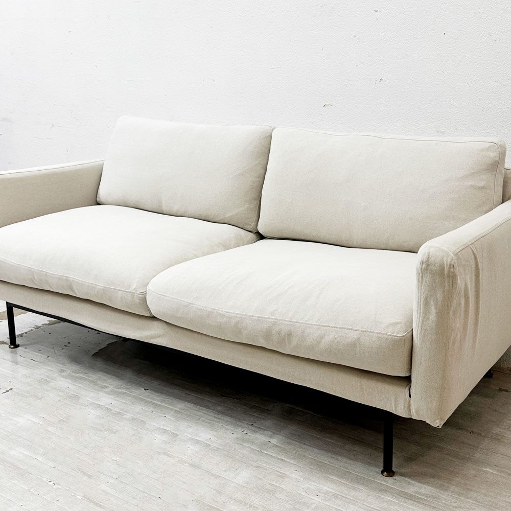 モモナチュラル Momo natural カレビ ソファ KALEVI SOFA 3P 3人掛け W175cm ホワイト系ファブリック シンプルモダンデザイン ●