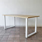 かなでもの KANADEMONO ザ・テーブル THE TABLE デスク ラバーウッド無垢材 W155 x D75 cm スチール スクエアレッグ ホワイト 配線トレー付き ◇