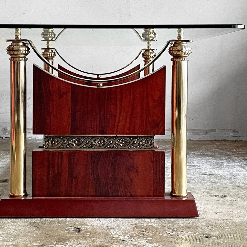ヨーロピアンクラシカル European Classical ガラス センターテーブル ガラス天板 木製 ゴールド W120cm クラシカルデザイン ■