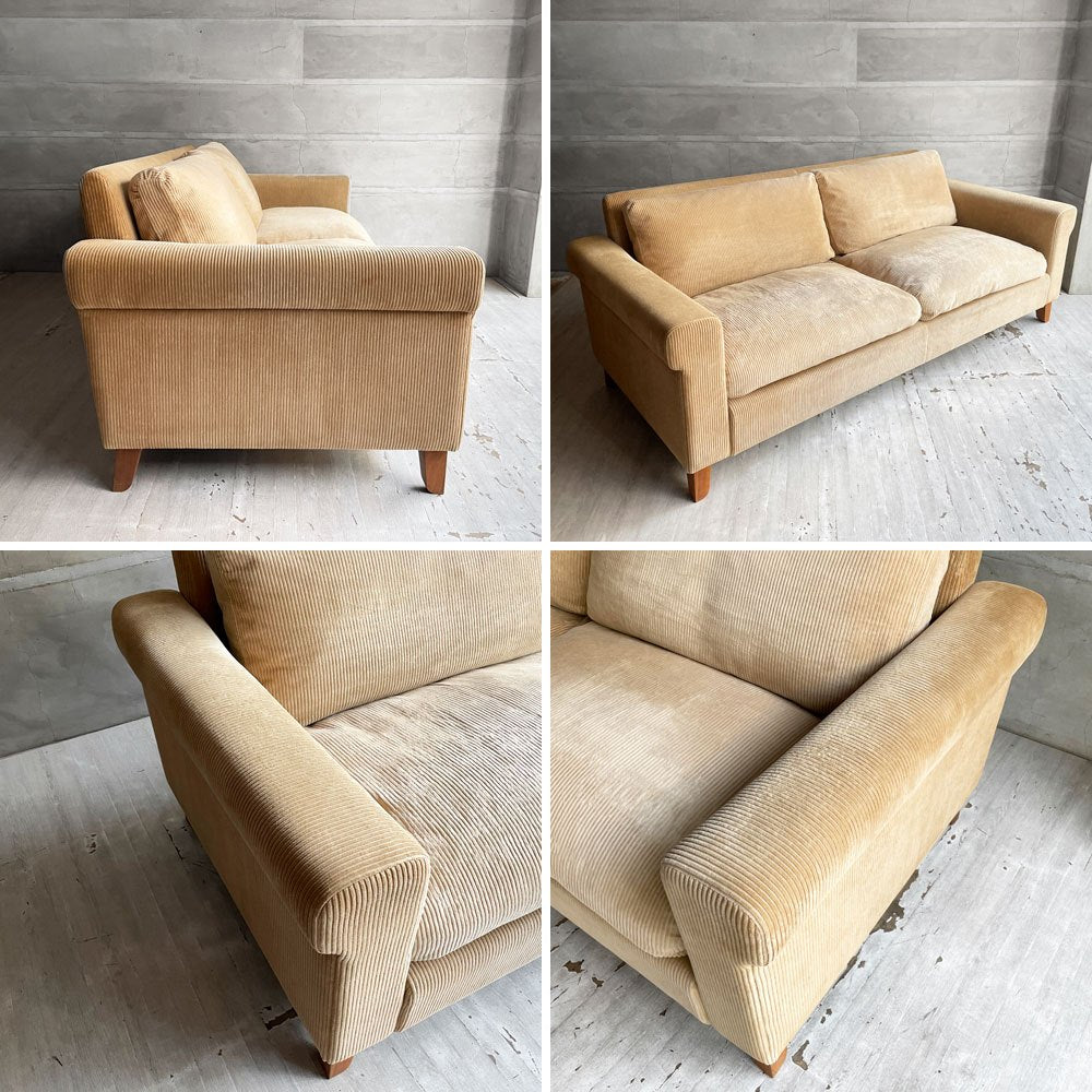 トラックファニチャー TRUCK FURNITURE FKソファ FK SOFA 3シーター 3人掛け F-22 マスタードコーデュロイ 希少廃番生地 フェザークッション 参考定価¥534,600-